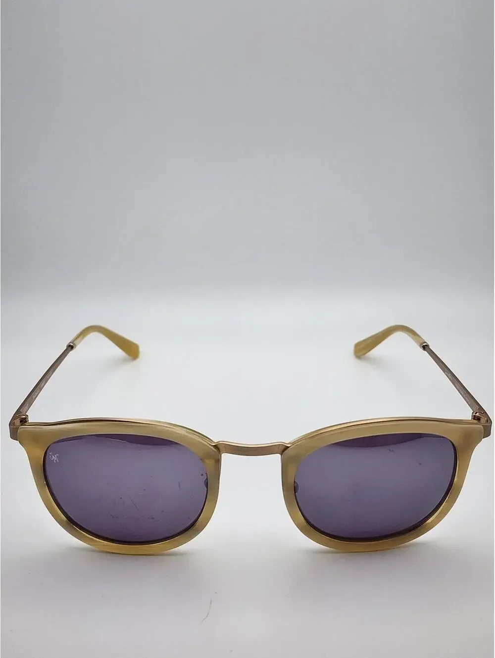 Smoke X Mirrors Shout Cream Frame Sunglasses with Purple Lenses